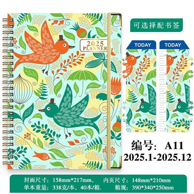 2025 Planner 2025 Calendar săptămânal și lunar Plan din ianuarie până în decembrie A5 (6,2"x 8,5") Acaden Plan de lucru pe 12 luni Labelsmic