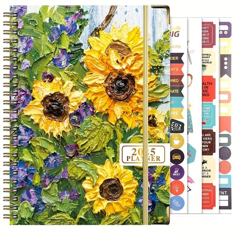 2025 Planner 2025 Calendar săptămânal și lunar Plan din ianuarie până în decembrie A5 (6,2"x 8,5") Acaden Plan de lucru pe 12 luni Labelsmic