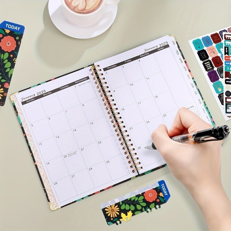 2025 Planner 2025 Calendar săptămânal și lunar Plan din ianuarie până în decembrie A5 (6,2"x 8,5") Acaden Plan de lucru pe 12 luni Labelsmic