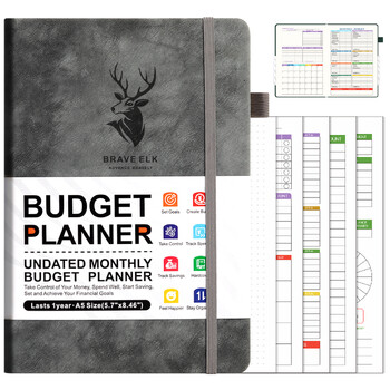 Σημειωματάριο παρακολούθησης δαπανών Budget Planner. Ημερολόγιο οικονομικών, Βιβλίο λογαριασμών, μηνιαίος οργανωτής προϋπολογισμού, εβδομαδιαίος προγραμματιστής, παρακολούθηση λογαριασμών