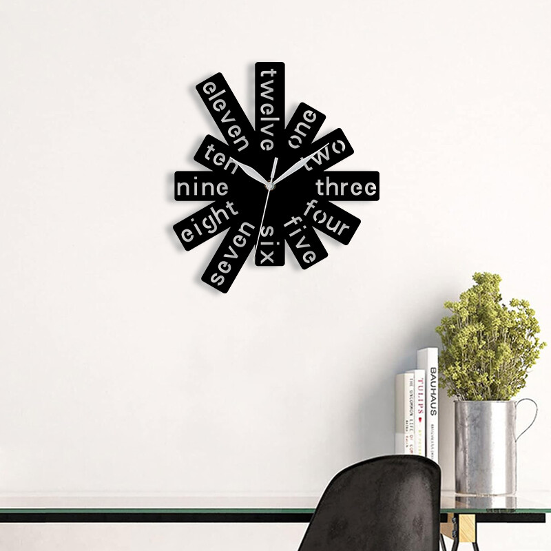 Ceas de perete din acril cu scară digitală, îmbinare dreptunghiulară, decorare silențioasă a peretelui, ceas modern în stil minimalist