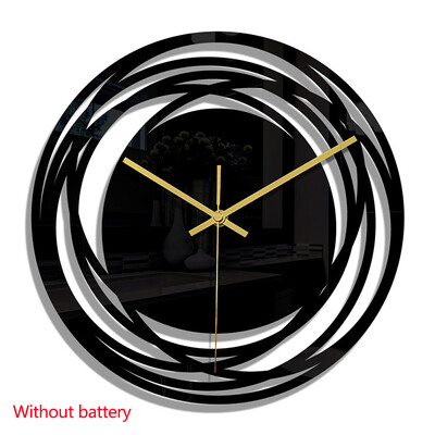 Crni digitalni zidni sat Minimalistički moderni nepravilni akrilni ukrasni tihi sat s točnim pokazivačem 3D zidna naljepnica za dnevnu sobu