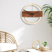 MCC421 Уникален дървен стенен часовник Безшумен декоративен часовник за всекидневна и спалня Моден стенен часовник на едро