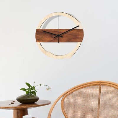 MCC421 Уникален дървен стенен часовник Безшумен декоративен часовник за всекидневна и спалня Моден стенен часовник на едро