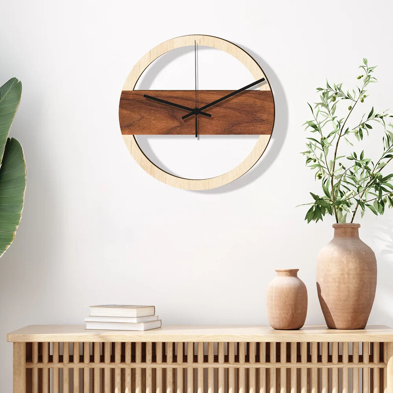 MCC421 Уникален дървен стенен часовник Безшумен декоративен часовник за всекидневна и спалня Моден стенен часовник на едро