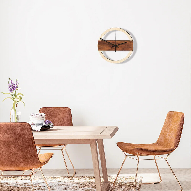 MCC421 Уникален дървен стенен часовник Безшумен декоративен часовник за всекидневна и спалня Моден стенен часовник на едро