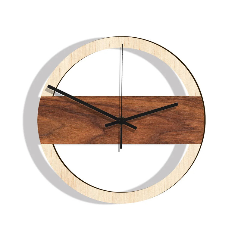 MCC421 Уникален дървен стенен часовник Безшумен декоративен часовник за всекидневна и спалня Моден стенен часовник на едро