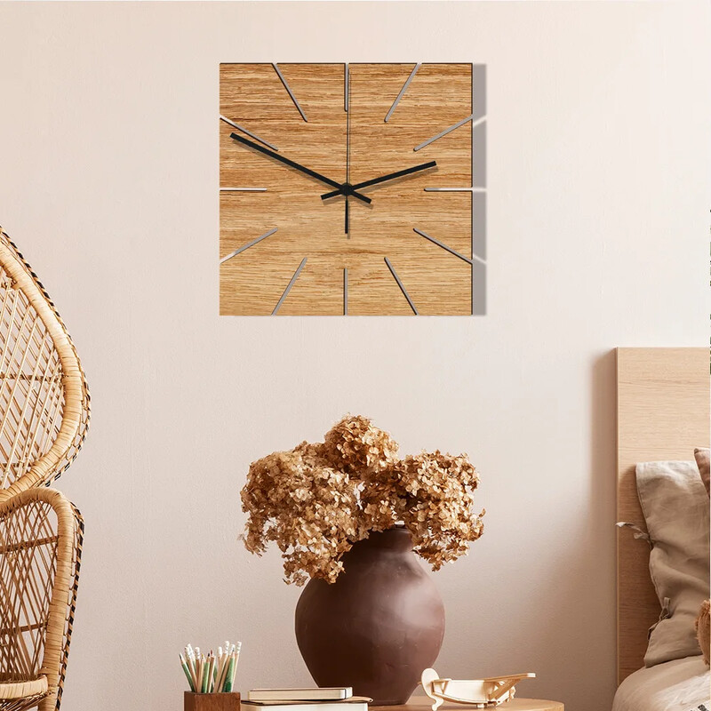 MCC429 Уникален дървен трансграничен стенен часовник Безшумен декоративен стенен часовник за всекидневна, спалня, модерен на едро