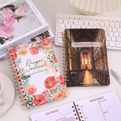 48 lapų senovinis kietas viršelis spirale surištas maldos žurnalas Kasdienis atsidavimo Biblijos studijų sąsiuvinis su vadovaujama maldos planavimo priemone