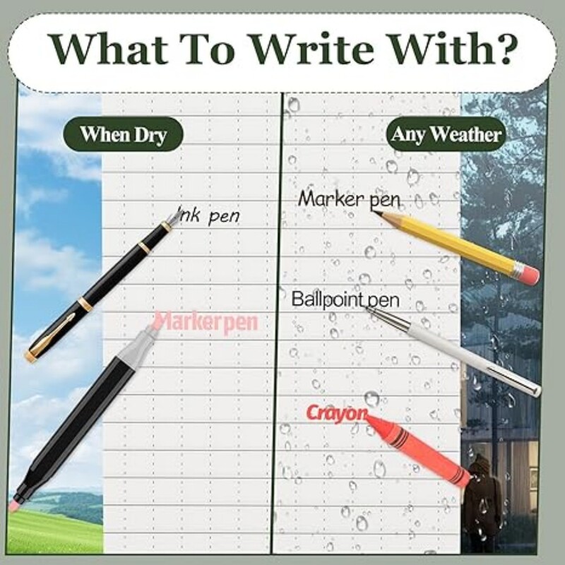 Veekindlad taskumärkmikud taktikalised iga ilmaga vooderdatud lehtedega taskumärkmikud, spiraalsed sülearvuti minimärkmikud