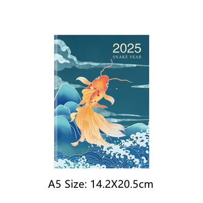 2025 A4/A5 Планировъчна тетрадка с календар Управление на времето Ефективност Бележници Работна тетрадка Ежедневно/Пътуване Планиране Новогодишни подаръци