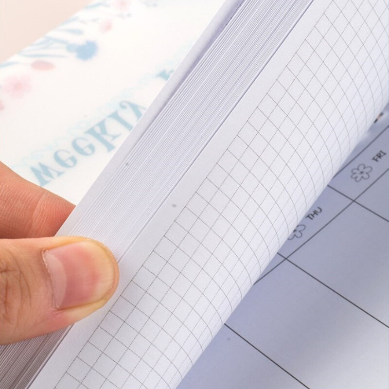 50 listova Tjedni rokovnik Svježi vijenac Mjesec Leptir PVC Vodootporna naslovnica Dnevni raspored Učenički dnevnik Bilježnica Stolni kalendar