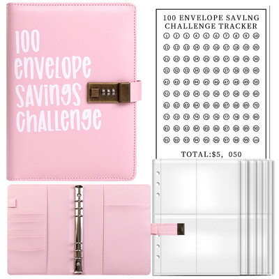 100 Day Challenge Lovers Omotnica Proračun Loose-Page Notebook Macaron Lock Password Lock Creative Cash Planning Ledger