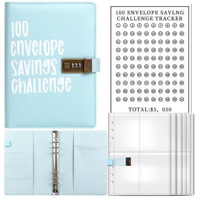 100 Day Challenge Lovers Omotnica Proračun Loose-Page Notebook Macaron Lock Password Lock Creative Cash Planning Ledger