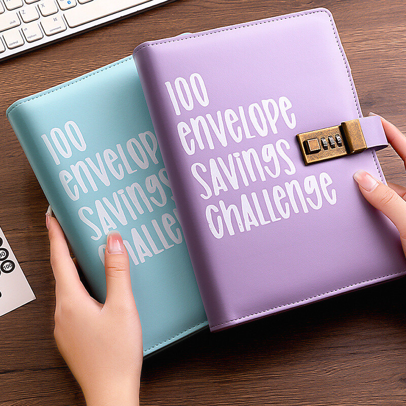 100 Day Challenge Lovers Omotnica Proračun Loose-Page Notebook Macaron Lock Password Lock Creative Cash Planning Ledger