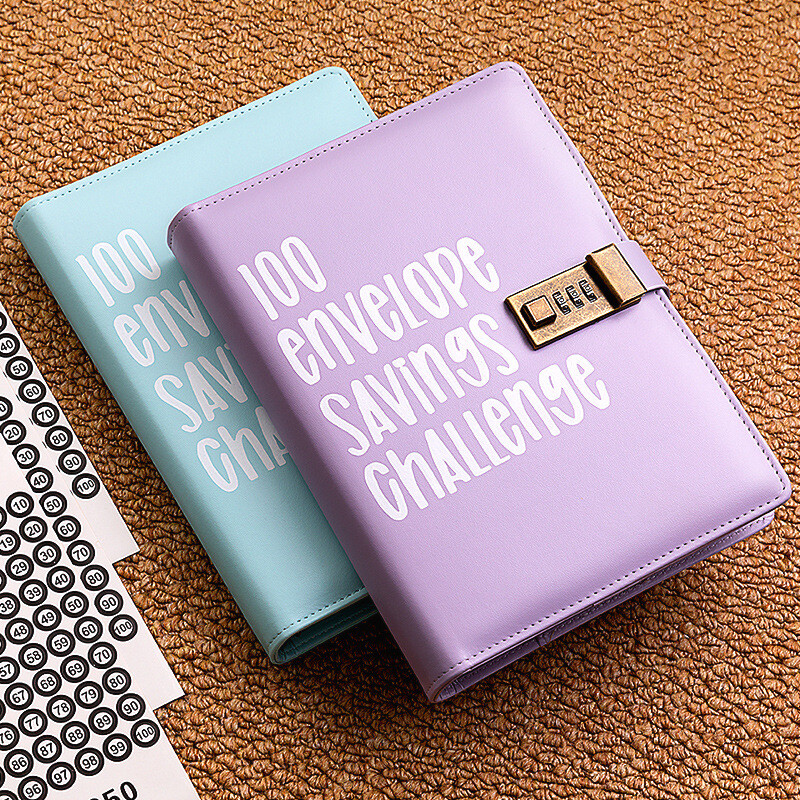 100 Day Challenge Lovers Omotnica Proračun Loose-Page Notebook Macaron Lock Password Lock Creative Cash Planning Ledger