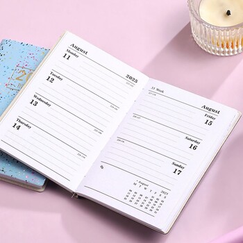 Σημειωματάριο Bling A7 Mini Pocket Notepad 2025 2025 Schedule Planner Notepad Ακαδημαϊκό σημειωματάριο εβδομαδιαίας ατζέντας