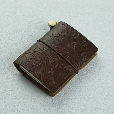 1 бр. Ретро бележник с резбовани корици със сменяеми празни страници, джобен размер, дневник, скицник, дневник, бележник за пътуване