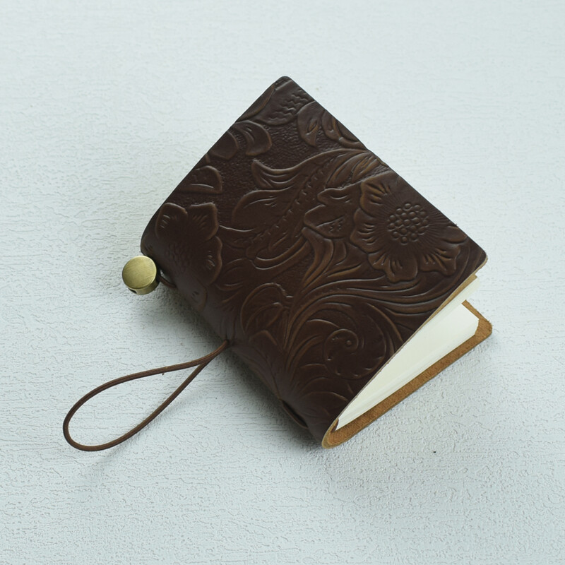 1 бр. Ретро бележник с резбовани корици със сменяеми празни страници, джобен размер, дневник, скицник, дневник, бележник за пътуване