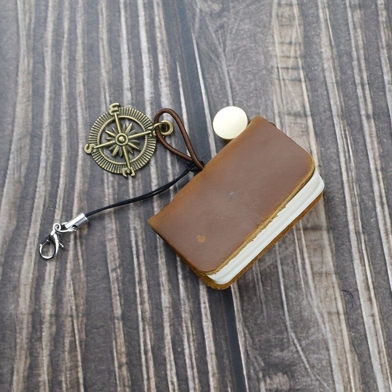 Slatka mala bilježnica od goveđe kože, putna knjižica za crtanje, stenografska knjiga s kopčom i visećim privjeskom, prijenosni rokovnik