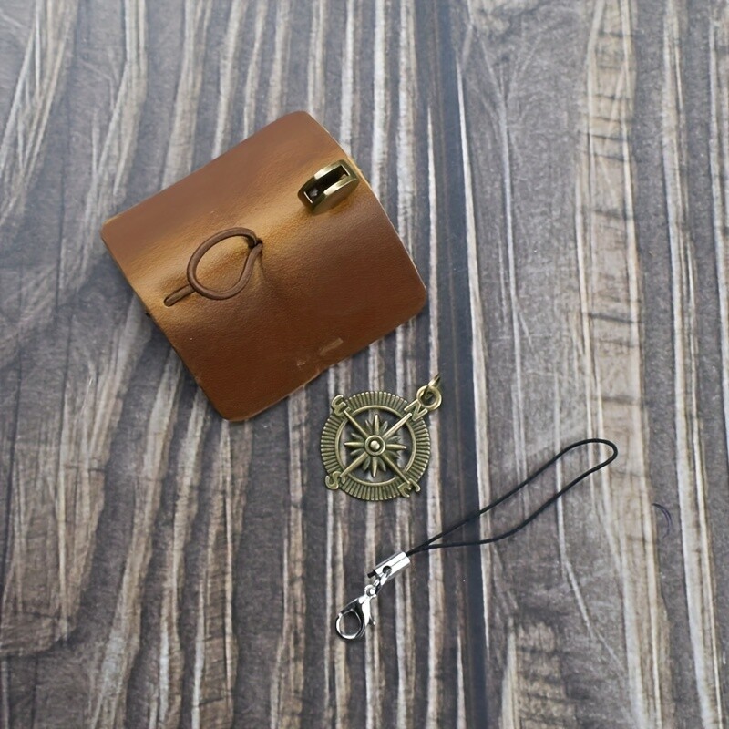 Slatka mala bilježnica od goveđe kože, putna knjižica za crtanje, stenografska knjiga s kopčom i visećim privjeskom, prijenosni rokovnik