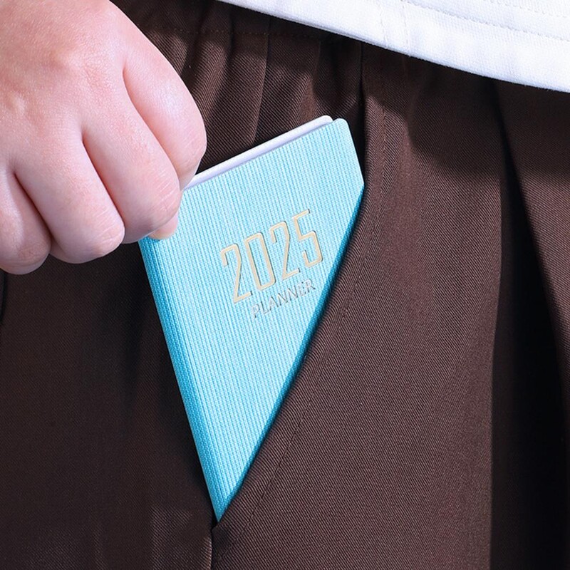 A7 bieza papīra piezīmjdatora mākslīgās ādas vāks, bez tintes, 2025. gada plānotājs, tintes izturīga papīra plānotājs