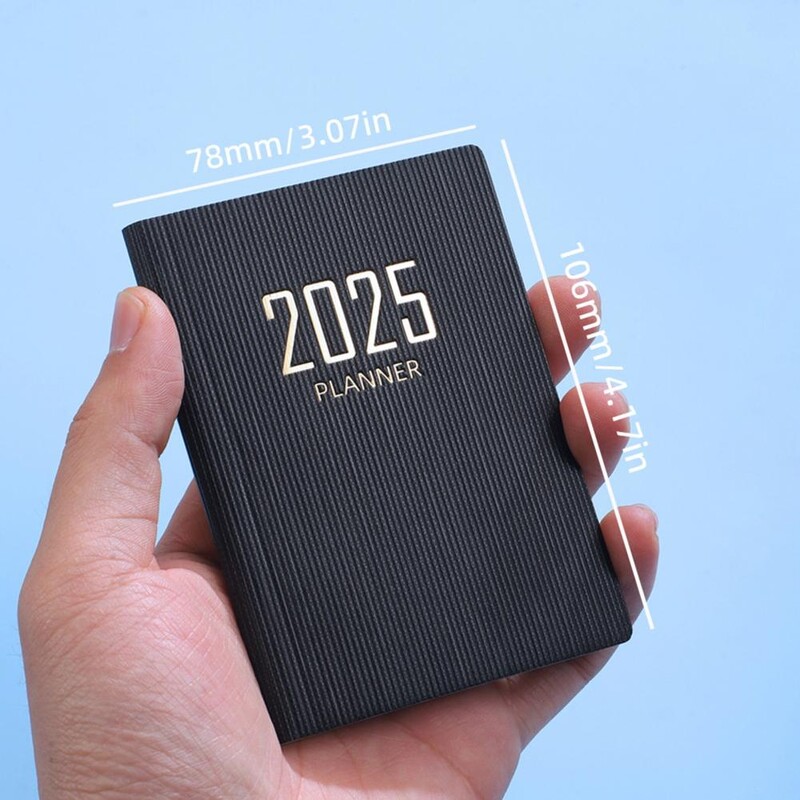 A7 bieza papīra piezīmjdatora mākslīgās ādas vāks, bez tintes, 2025. gada plānotājs, tintes izturīga papīra plānotājs