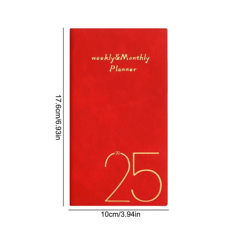 Piezīmju grāmatiņas darba kārtība 2025. gada plānotājs ikmēneša uzdevumu saraksts Piezīmju grāmatu žurnāla dienasgrāmata A6 kancelejas preces nedēļas plānotājs 365 dienu dienasgrāmatas piezīmju grāmatiņa