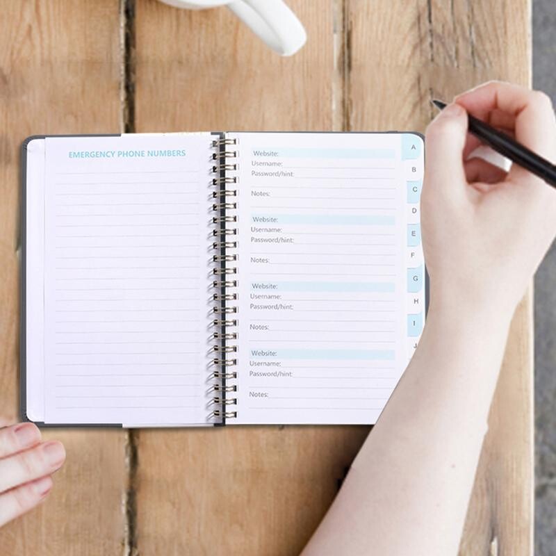 Džepni čuvar lozinki Prijenosne knjige zapisa Adresari A6 Knjiga lozinki Jednostavan za nošenje Siguran organizator za važne web stranice