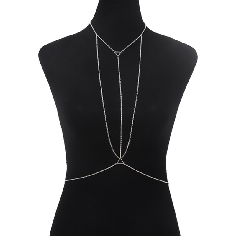 Prekogranični lanac nakita za tijelo Europski i američki seksi pretjerani ležerni blještavi dijamantni privjesak s resicama lanac na prsima