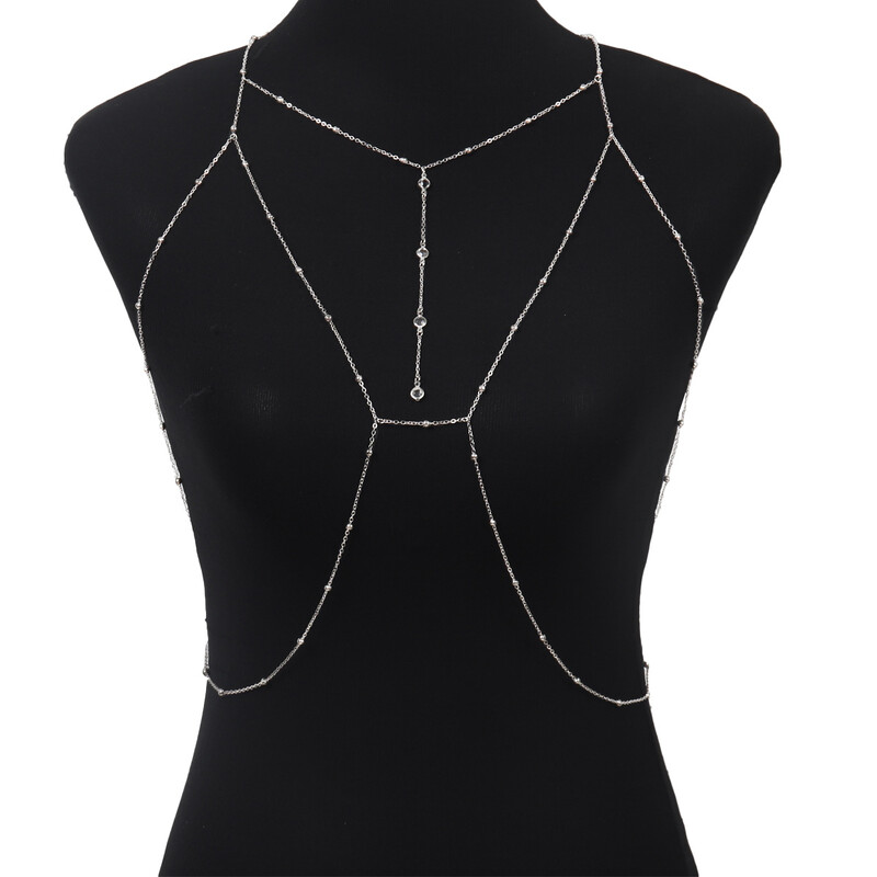 Prekogranični lanac nakita za tijelo Europski i američki seksi pretjerani ležerni blještavi dijamantni privjesak s resicama lanac na prsima