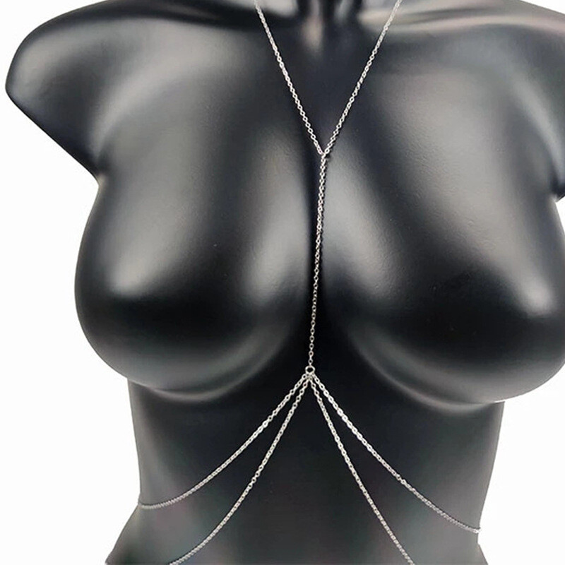 Prekogranični lanac nakita za tijelo Europski i američki seksi pretjerani ležerni blještavi dijamantni privjesak s resicama lanac na prsima