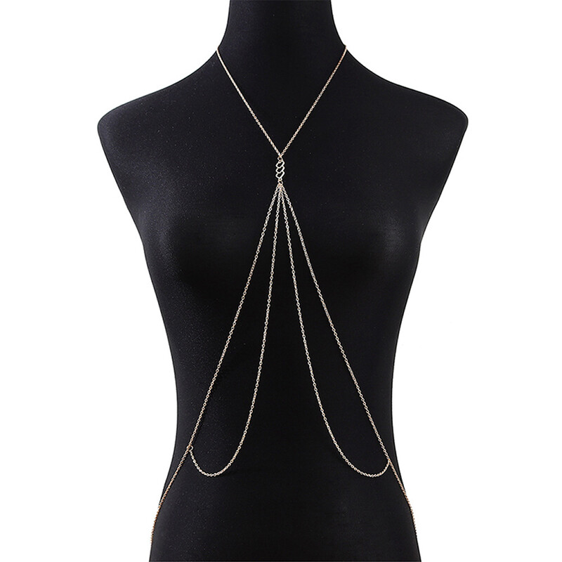 Prekogranični lanac nakita za tijelo Europski i američki seksi pretjerani ležerni blještavi dijamantni privjesak s resicama lanac na prsima