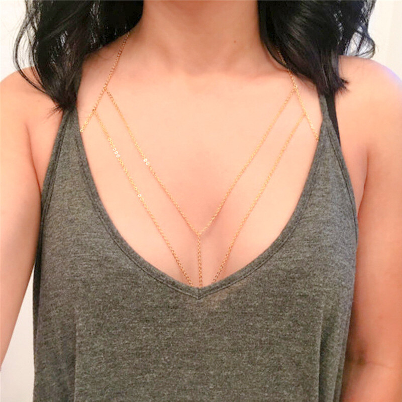 Prekogranični lanac nakita za tijelo Europski i američki seksi pretjerani ležerni blještavi dijamantni privjesak s resicama lanac na prsima