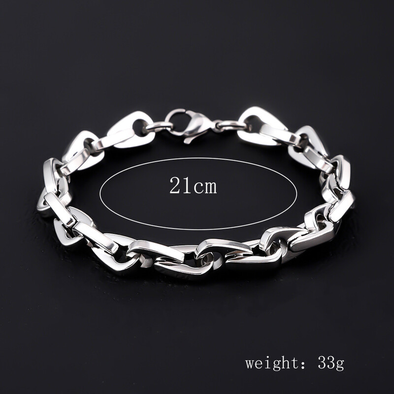 Prekogranična popularna muška narukvica od nehrđajućeg čelika, jednostavna i dominantna, punk, vrhunska kubanska narukvica od titanijskog čelika za muške ručne dodatke