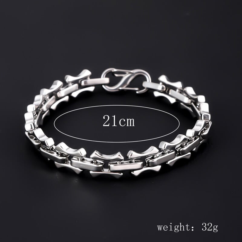 Prekogranična popularna muška narukvica od nehrđajućeg čelika, jednostavna i dominantna, punk, vrhunska kubanska narukvica od titanijskog čelika za muške ručne dodatke