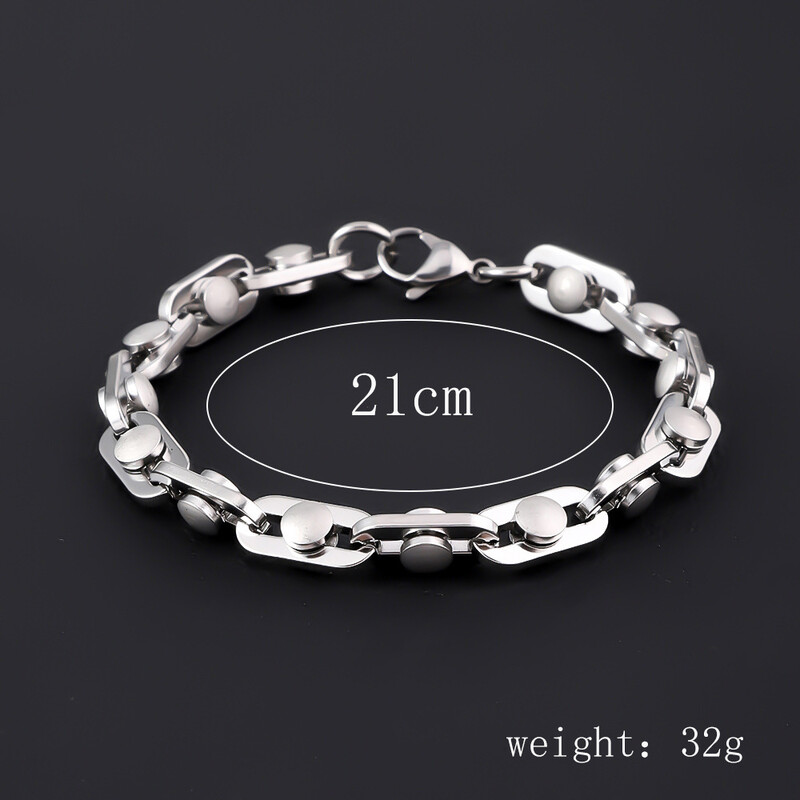 Prekogranična popularna muška narukvica od nehrđajućeg čelika, jednostavna i dominantna, punk, vrhunska kubanska narukvica od titanijskog čelika za muške ručne dodatke