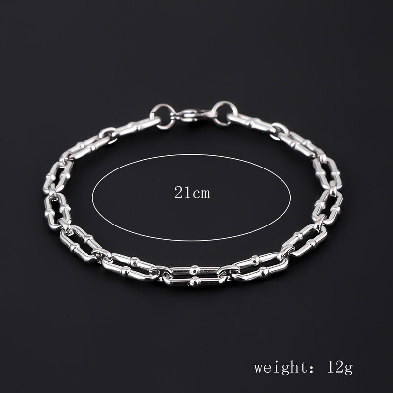 Prekogranična popularna muška narukvica od nehrđajućeg čelika, jednostavna i dominantna, punk, vrhunska kubanska narukvica od titanijskog čelika za muške ručne dodatke