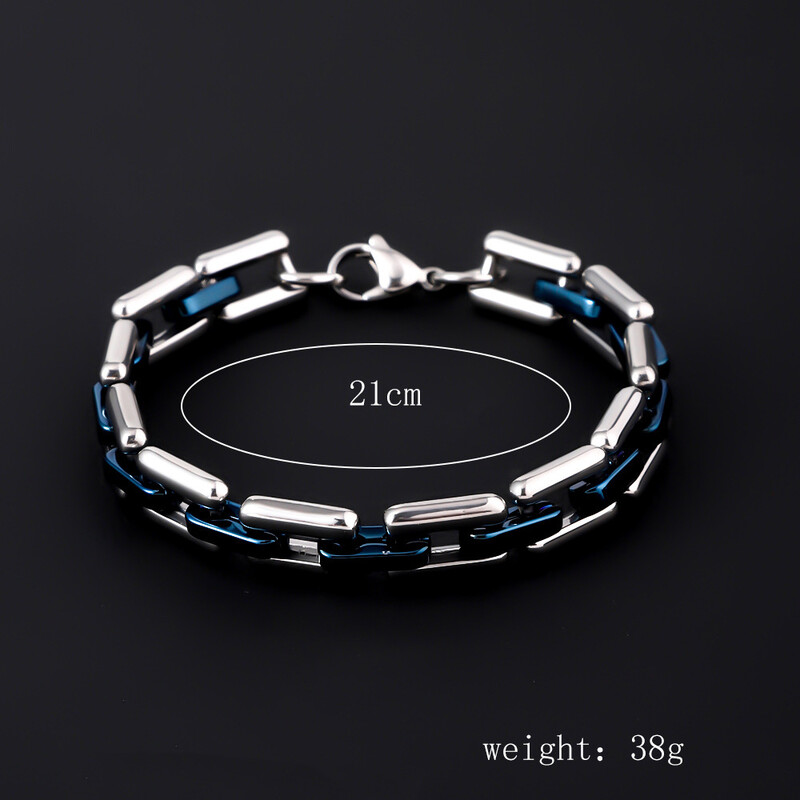 Prekogranična popularna muška narukvica od nehrđajućeg čelika, jednostavna i dominantna, punk, vrhunska kubanska narukvica od titanijskog čelika za muške ručne dodatke