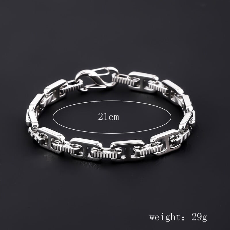 Prekogranična popularna muška narukvica od nehrđajućeg čelika, jednostavna i dominantna, punk, vrhunska kubanska narukvica od titanijskog čelika za muške ručne dodatke