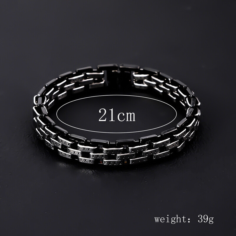 Prekogranična popularna muška narukvica od nehrđajućeg čelika, jednostavna i dominantna, punk, vrhunska kubanska narukvica od titanijskog čelika za muške ručne dodatke