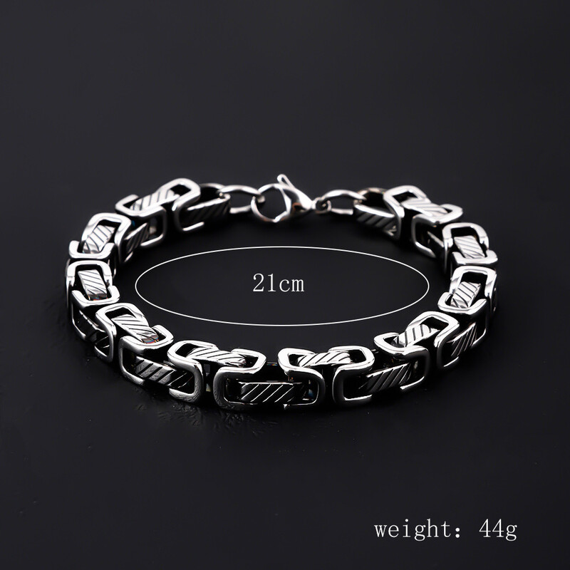 Prekogranična popularna muška narukvica od nehrđajućeg čelika, jednostavna i dominantna, punk, vrhunska kubanska narukvica od titanijskog čelika za muške ručne dodatke