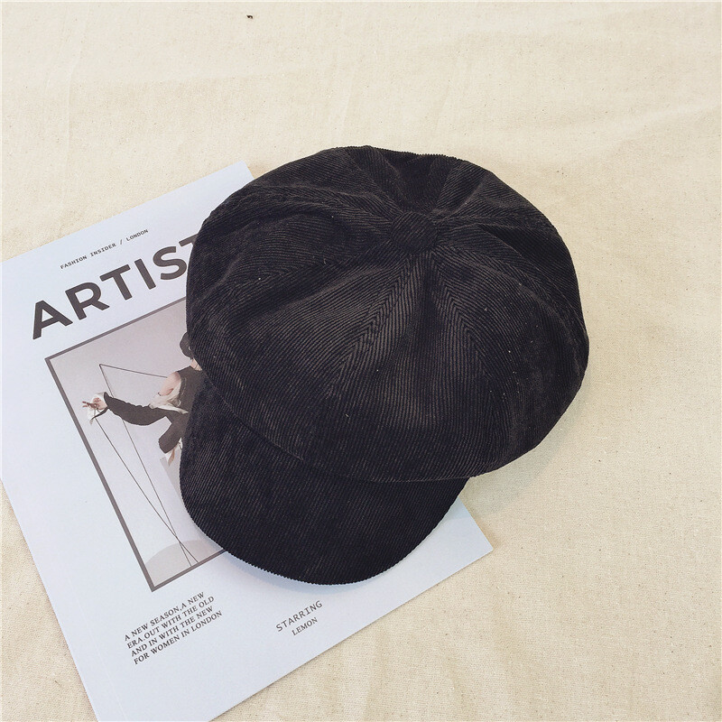 Jesenska i zimska osmerokutna baršunasta beretka u korejskom stilu, britanska retro beretka, dnevna kapa sa šiltom za muškarce i žene, univerzalna modna novinska kapa