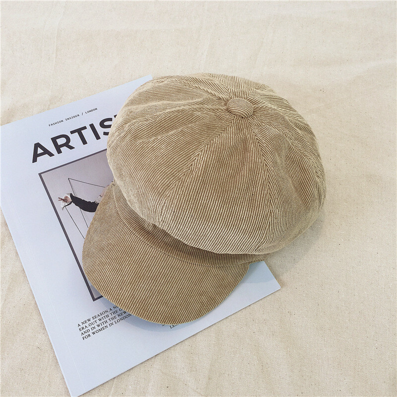 Jesenska i zimska osmerokutna baršunasta beretka u korejskom stilu, britanska retro beretka, dnevna kapa sa šiltom za muškarce i žene, univerzalna modna novinska kapa