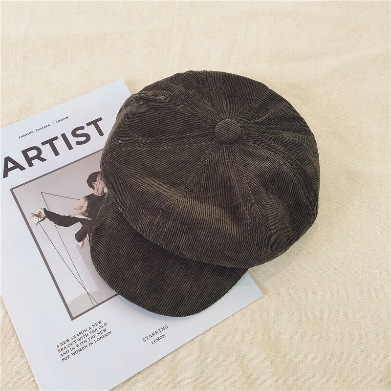 Jesenska i zimska osmerokutna baršunasta beretka u korejskom stilu, britanska retro beretka, dnevna kapa sa šiltom za muškarce i žene, univerzalna modna novinska kapa