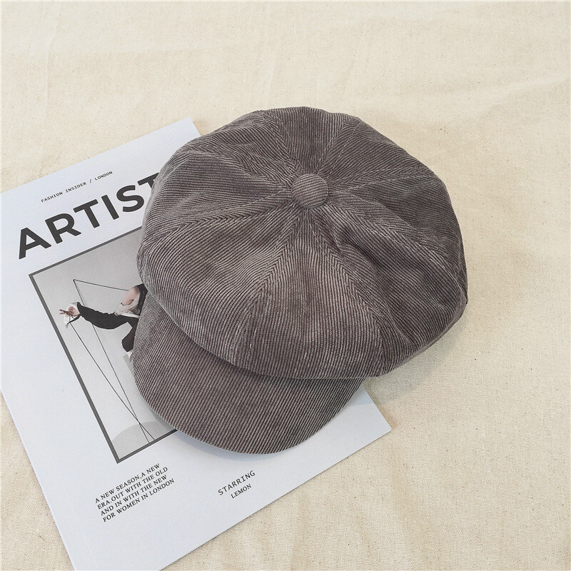 Jesenska i zimska osmerokutna baršunasta beretka u korejskom stilu, britanska retro beretka, dnevna kapa sa šiltom za muškarce i žene, univerzalna modna novinska kapa
