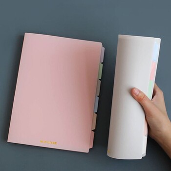 Σημειωματάριο Soft A5 Binder with Pastel Index Divider Refillable Ledger Inner page Notebook Loose Leaf Removable Pastel Color