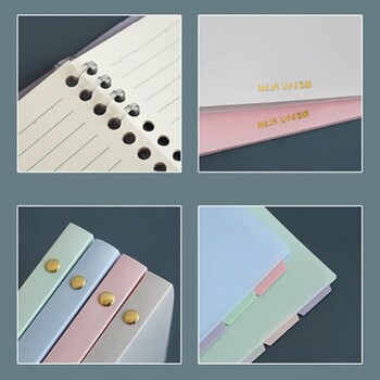 Σημειωματάριο Soft A5 Binder with Pastel Index Divider Refillable Ledger Inner page Notebook Loose Leaf Removable Pastel Color