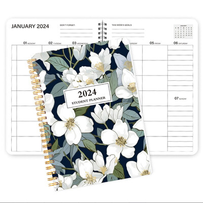 Calendar 2024 A5 Plan zilnic Program Program țintă Student Program Jurnal Papetarie Rechizite școlare de birou 50 de coli