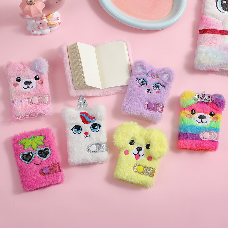 Caiet de pluș cu iepure de desene animate pentru copii, caiet portabil Kawaii, mini carte de buzunar, cadouri pentru student, jurnal mic, papetărie